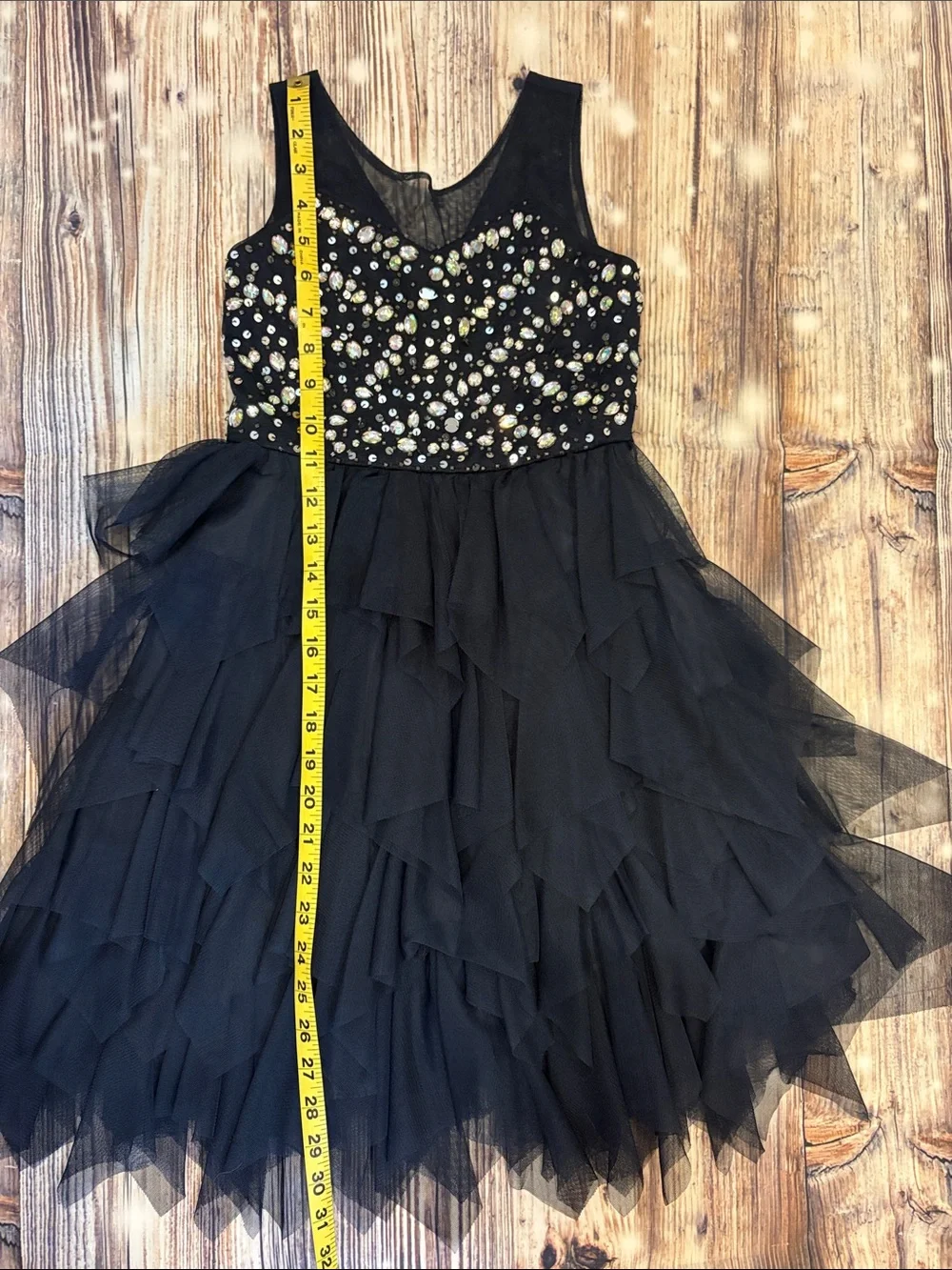 Navy blue Beaded Tulle Party Dress